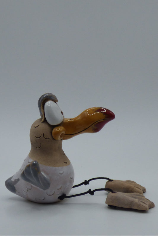 Gartenstecker Silbermöwe, glasiert