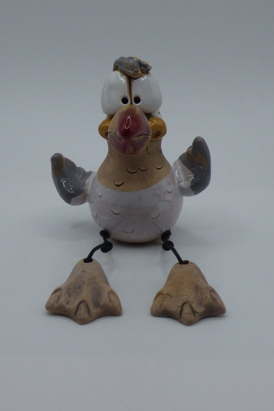 Gartenstecker Silbermöwe, glasiert